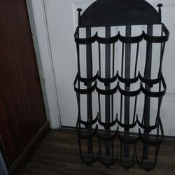 1960s Wrought Iron Wine Wall 12 Bottle Display Rack Or Flower 