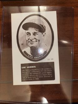 LOU GHERIG SPORT HOBBYIST 1975 TOPPS ADVERTISEMENT SH98 Yankees Vintage Sports Card