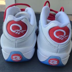 Reebok Question Low Ice Flash Red Men's Size 9 White