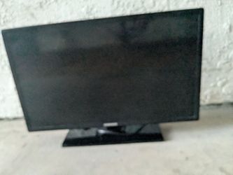 Black Flat Screen TV with Stand