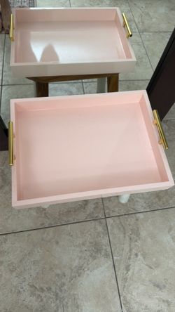 Pink tray and bin office