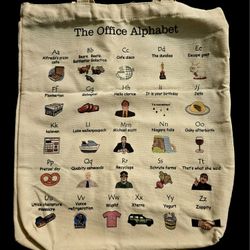 Eco-Friendly Cotton Tote Bag with The Office Alphabet Print for Everyday Use