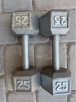 25 pound dumbbells.