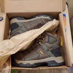 Almost New 8.5 Keen Davenport Safety Toe Work Boots Hiker Style 