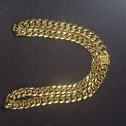 18k 14mm 26inch Stainless Steel Gold plated Cuban Chain