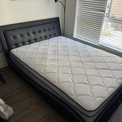 QUEEN MATTRESS AND BED FRAME! MOVING OUT SOON!!