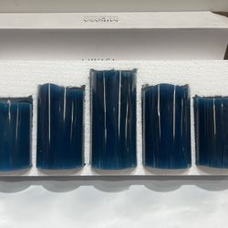 Mikasa Home Accents Set Of 5 Realistic Flame Blow Out Candles - TEAL BLUE, NEW