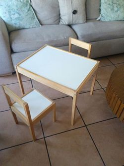 Ikea white kids table set