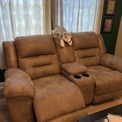 Ashley Furniture Signature Power Recline Loveseat and chair