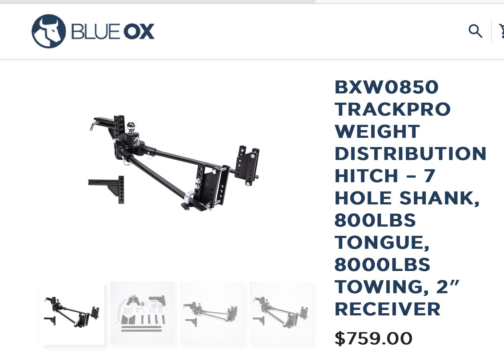 Blue Ox Weight Distribution Hitch