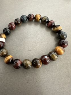 New, Men’s Triple Tiger Eye Stone Bracelet. Shipping Available.