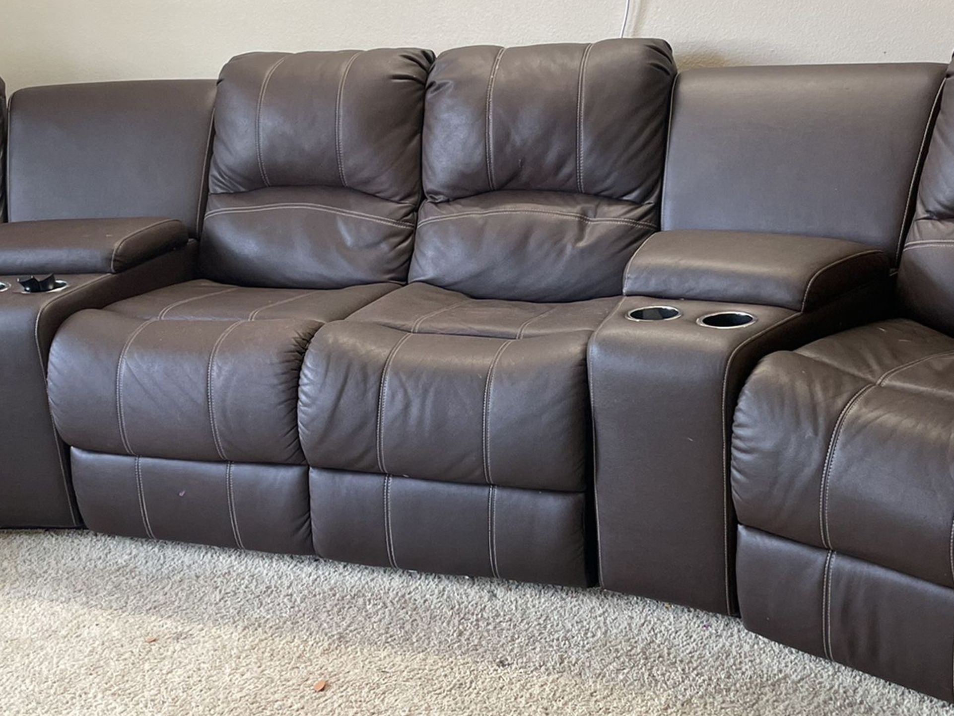 4 Seat Recliner Sofa With console