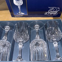 Cristal D Arques/Classic Long Stemmed Crystal Vintage Glass- NEW In Box 
