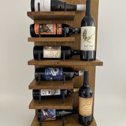 Handcrafted Wooden Wine Rack – Modern Rustic Design