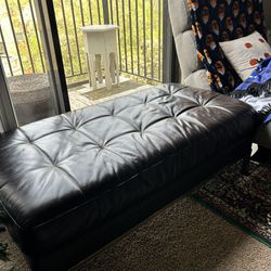 REAL LEATHER COUCH AND OTTOMAN 
