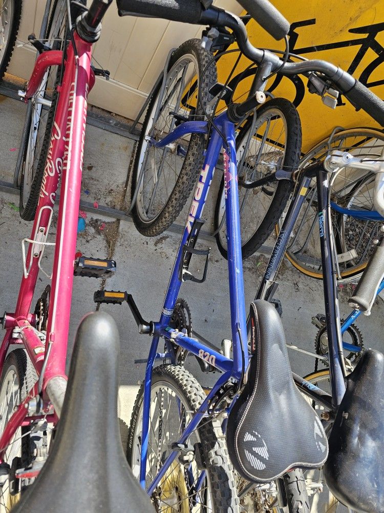 Vintage mountain bikes.
