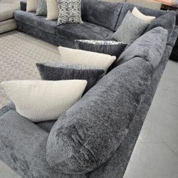 Luxury Mega Furniture “Mateo 1227” U-Shaped Sectional – Utopia Pewter/Slate – LIKE NEW 🚛 FAST SAME DAY DELIVERY! 🚚