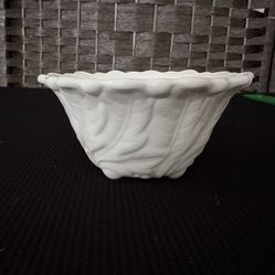 Vintage Opaque White Milk Glass Wild Rose Pattern