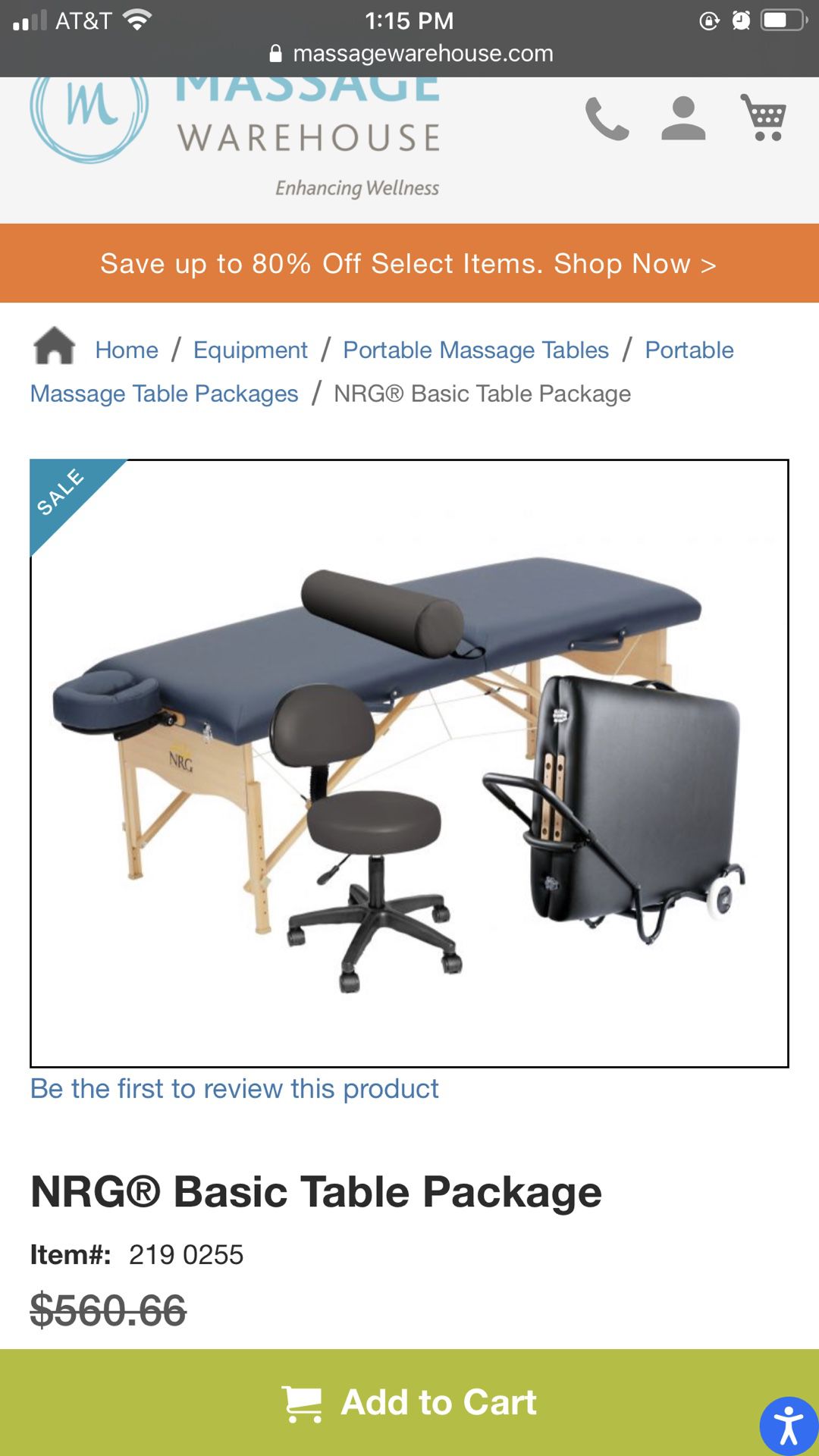 NRG Basic Table Package (Massage Table)