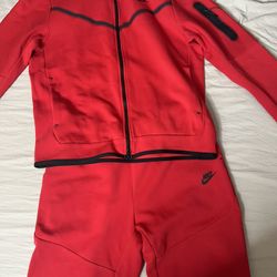 Red Nike Tech Tracksuit