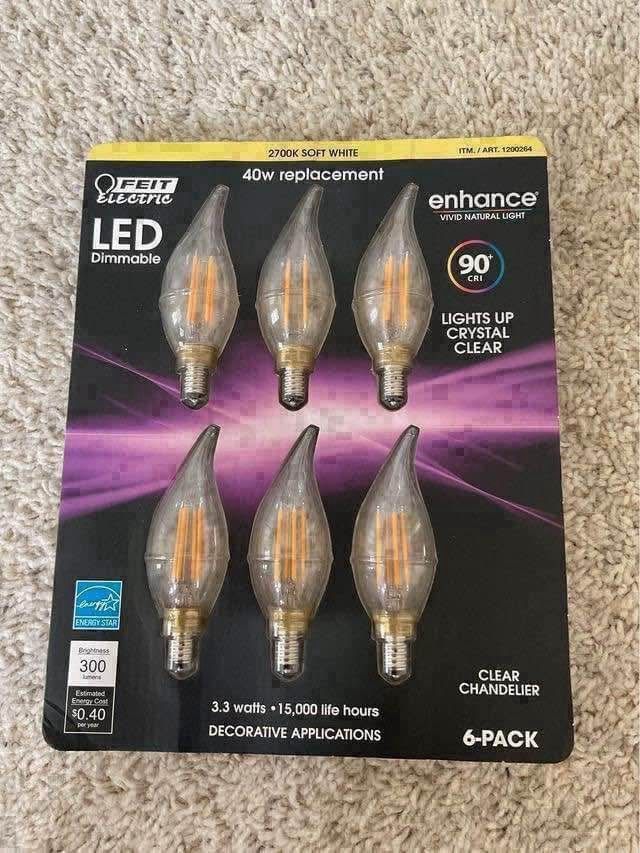 Chandelier light bulb - $10
