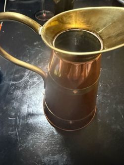 Vintage Linton England Copper & Brass Pitcher / Water Jug – Made in England
