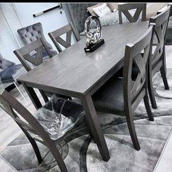 Aldwin Casual Style Dining Table And 4 Chairs Gray 👉Kitchen / Dining Room 👉Fastest Delivery 🚚🚚