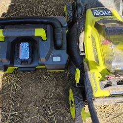Ryobi Electric Battery Operated Vacuum And Lawn Mower