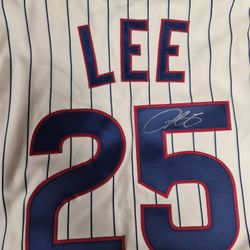 Chicago Cubs Derick Lee Signed Jersey