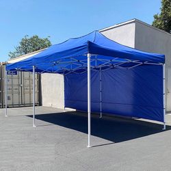(NEW) $205 Heavy-Duty Canopy 10x20 ft with (2 Sidewalls), EZ Popup Shade Outdoor Gazebo, Carry Bag