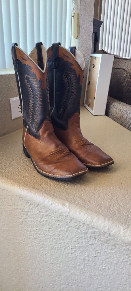 Leather Cowgirl Cowboys Boots Men 7 Women 8.5
