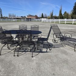 8 Pc Plantation Patterns Wrought Iron Outdoor Set