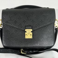 Louis Vuitton Métis Pochette Black Empreinte Leather Shoulder Bag Handbag Purse