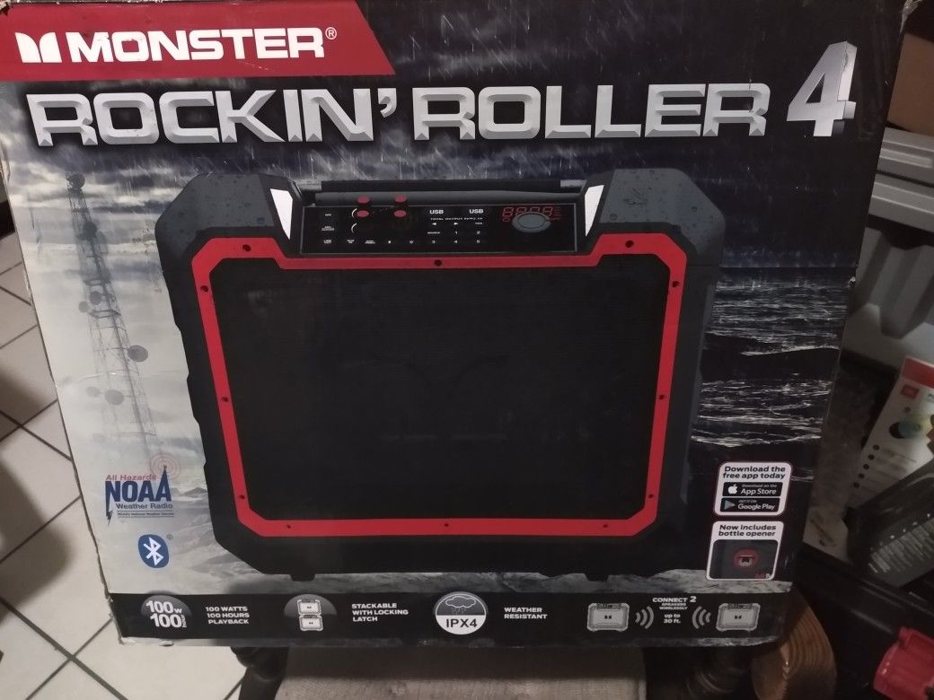 Monster Rockin Roller 4 RR4 Waterproof Portable Bluetooth Speaker 100