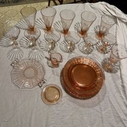 Vintage Pink Depression Glassware