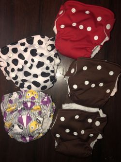 5 Newborn AIO Cloth Diapers