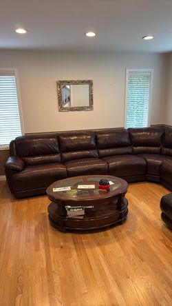 Leather sectional
