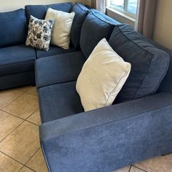 Beautiful Dark Blue Sectional Couch From Jerome's 