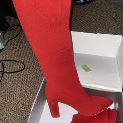 Bright Red Boot Heels (thigh Highs) 