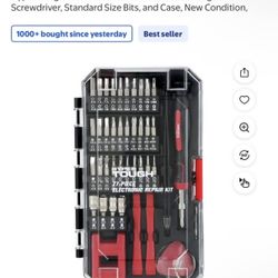 Hyper Tough 77 Piece Precision Tool Kit with Magnetic Screwdriver, Standard Size Bits, and Case, New