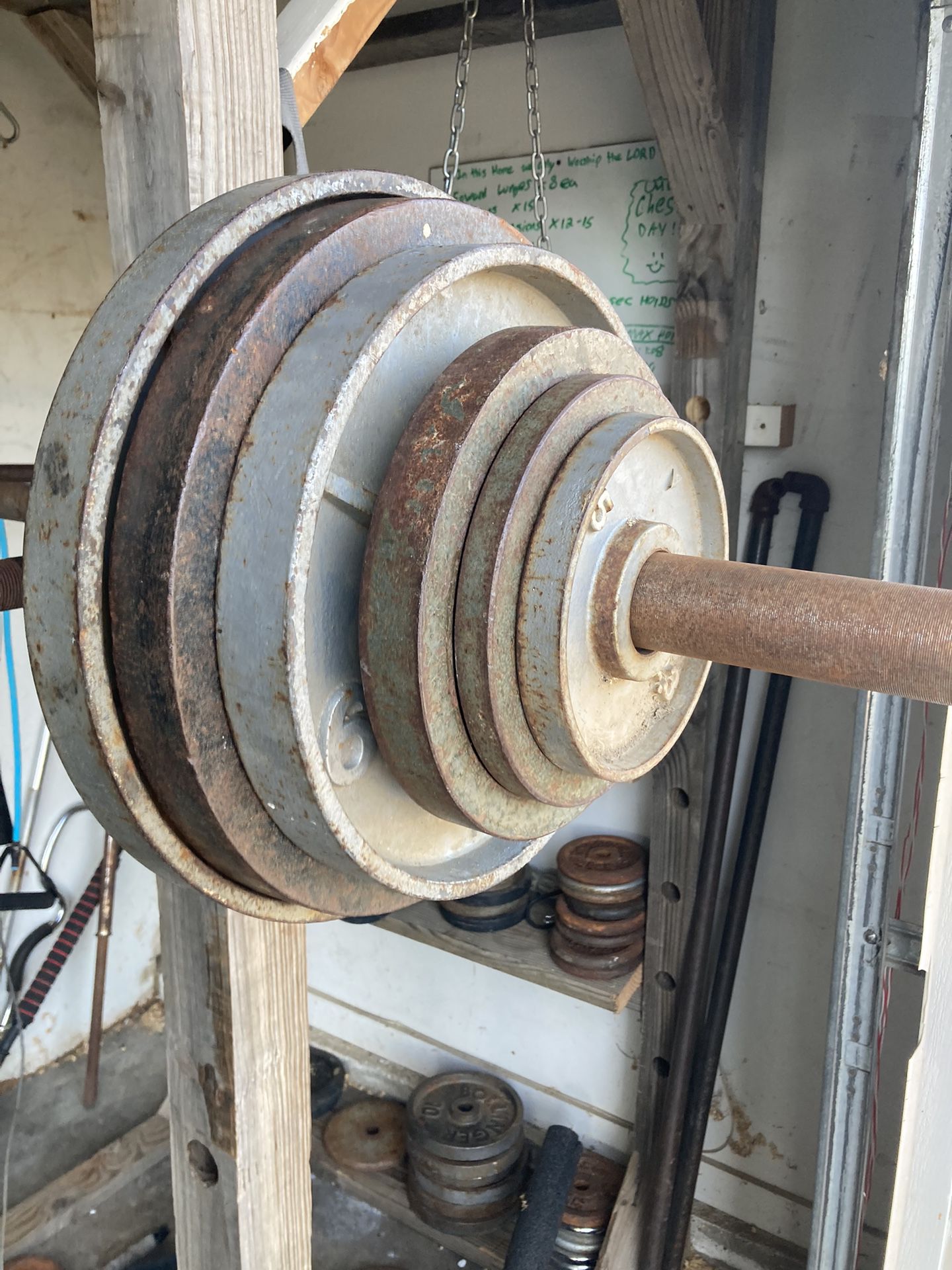 Olympic Size Barbell With Plates