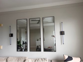 Modern Black-Framed Mirrors – Sold Separately or as Set