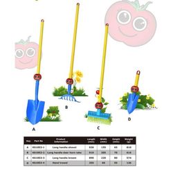 Red Tomato Kid's Garden Tool Set of 4, Soil Rake, Garden Spade, Soil Shovel and Push Broom by Safety Approved
Brand new in box 📦