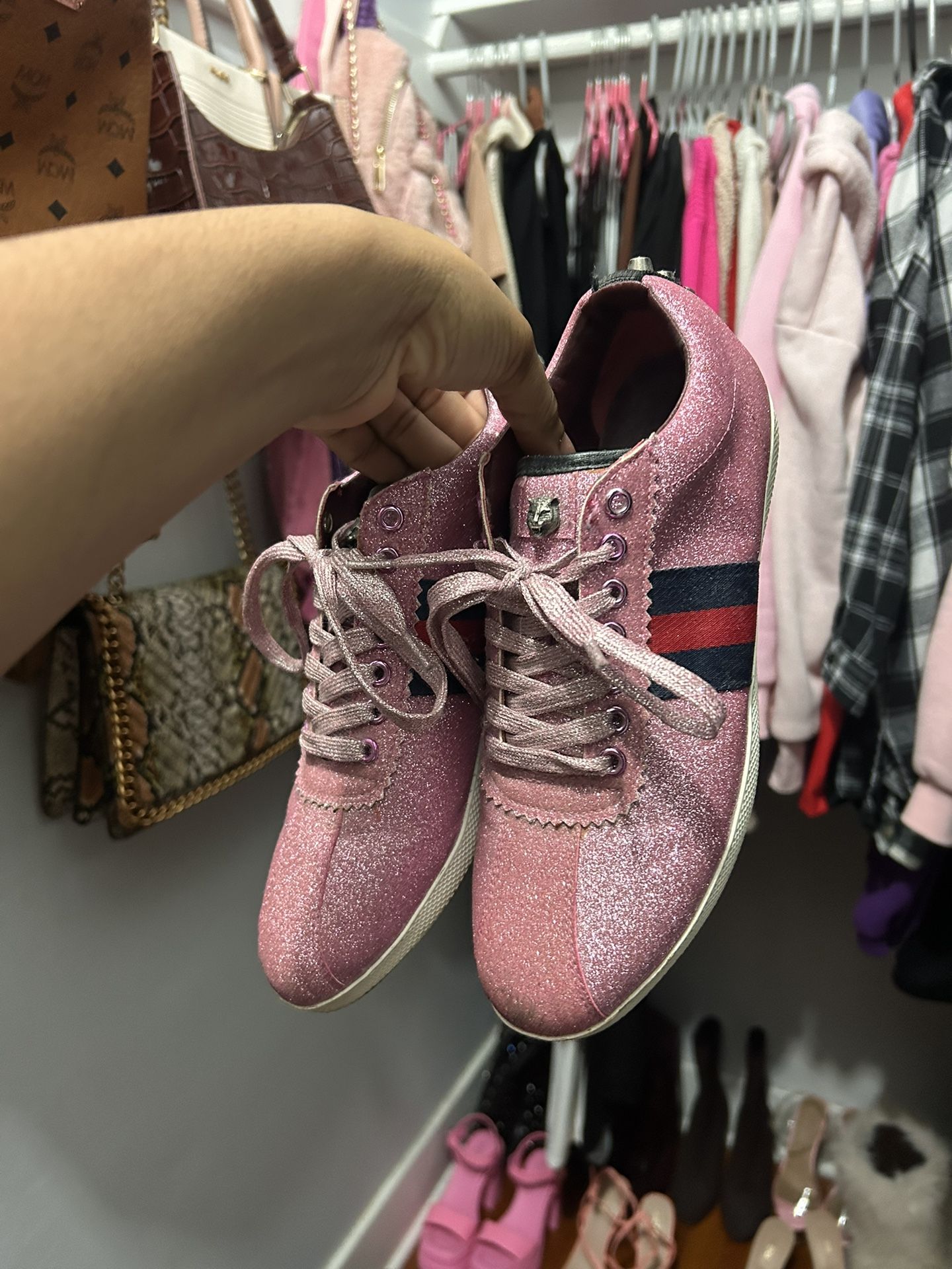 Pink Sparkly Women’s Gucci Sneakers