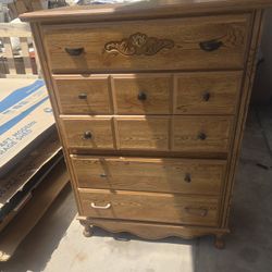 Dresser 5 Drawers With Top Storage And Mirror 