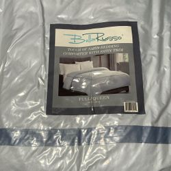 Light Blue With Dark Blue Satin Trim Bedding Comforter 