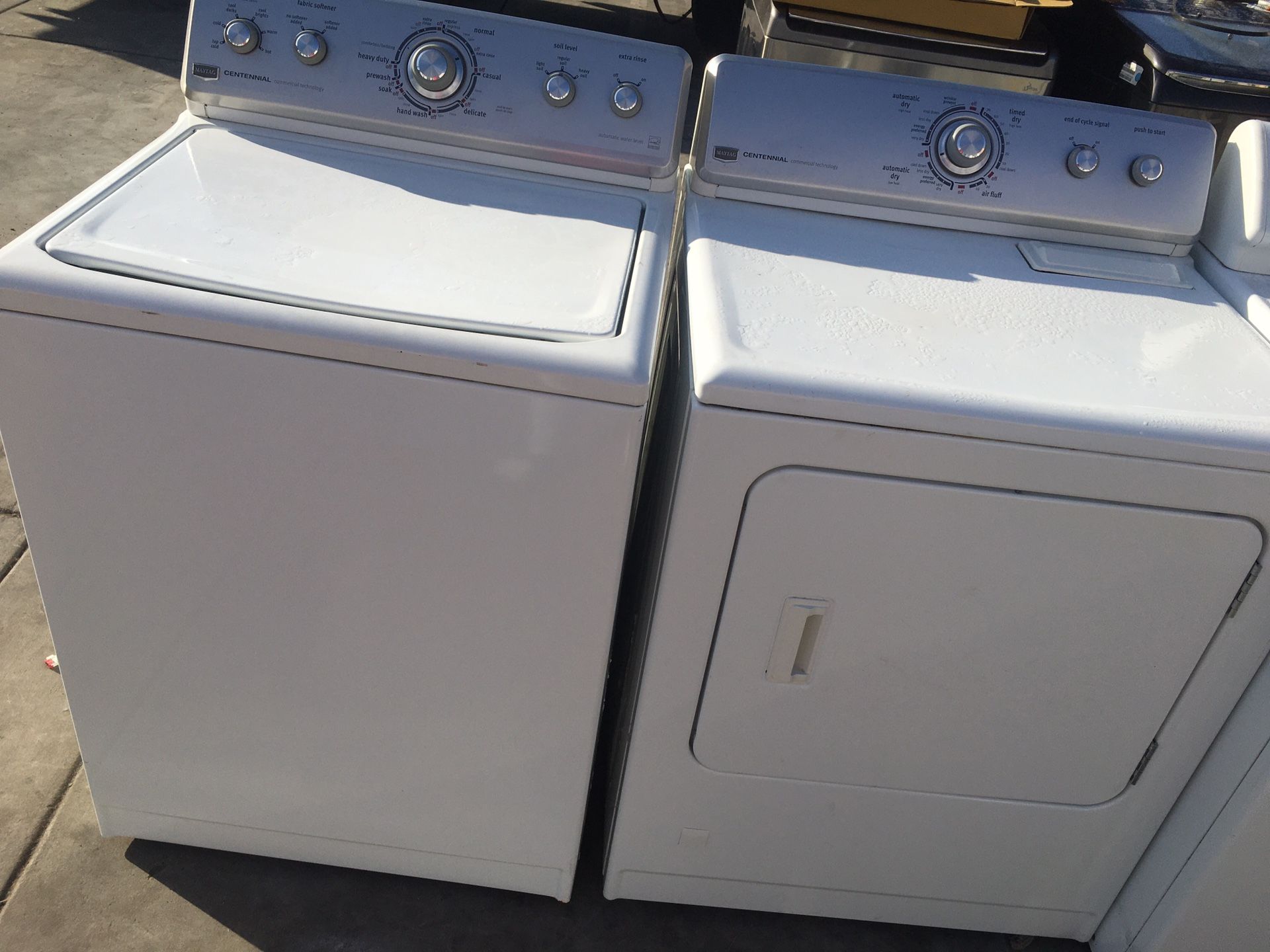 MAYTAG WASHER AND GAS DRYER TOP LOAD