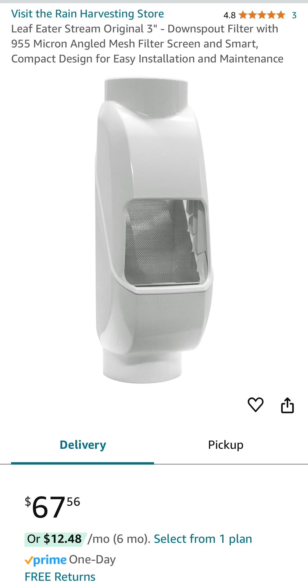 Leaf Diverter Rain Harvesting