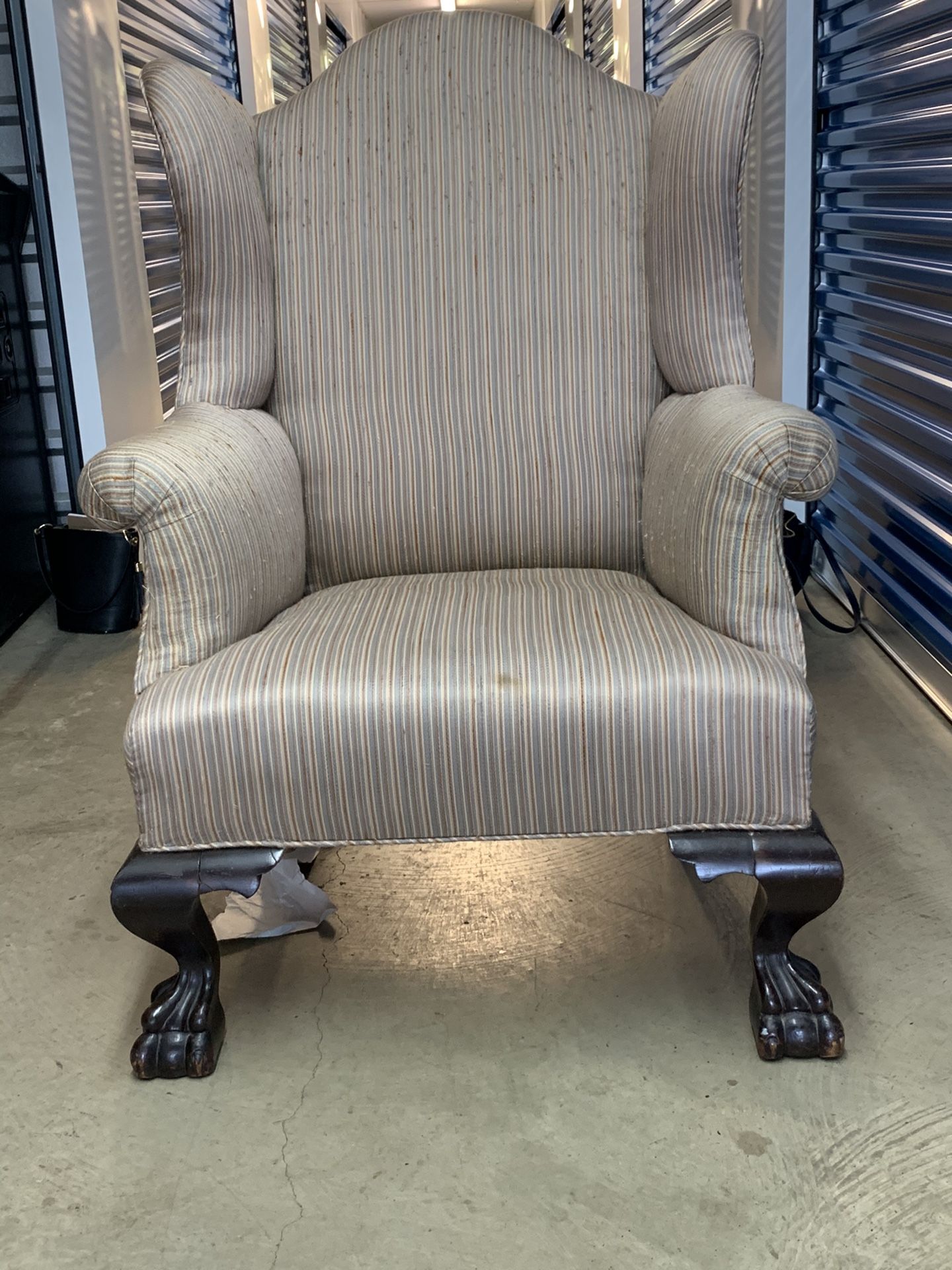 Antique Wingback Chair with Amazing Carved Legs