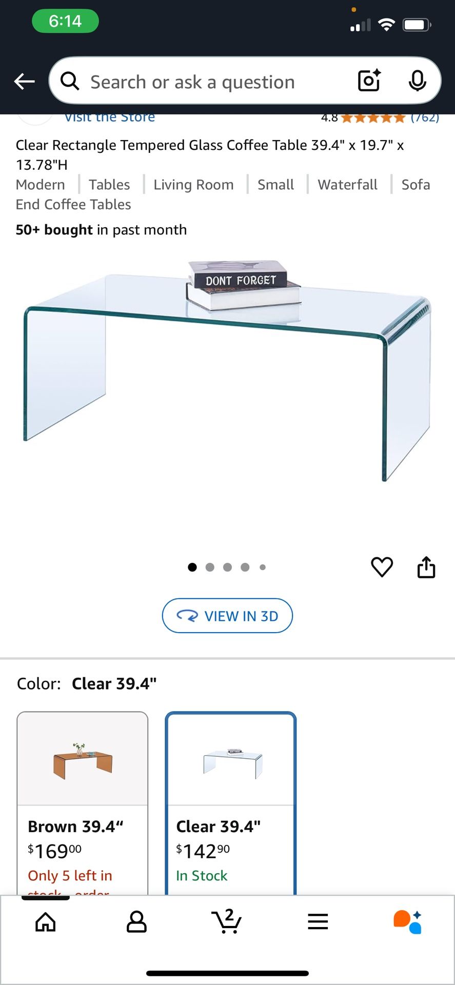 Rectangle Coffee Glass Table